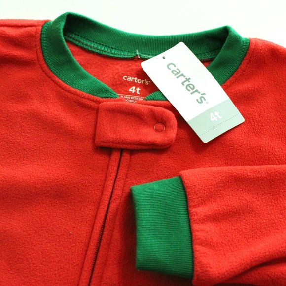 Carter's Boy's Fleece Footed Sleeper Size 4T - Picture 3 of 4